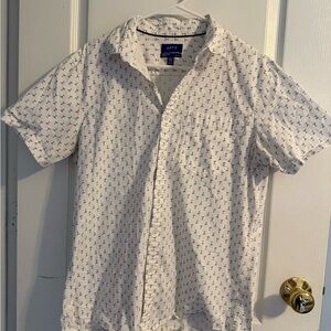 Apt. 9 Men's White and Black Patterned Casual Shirt